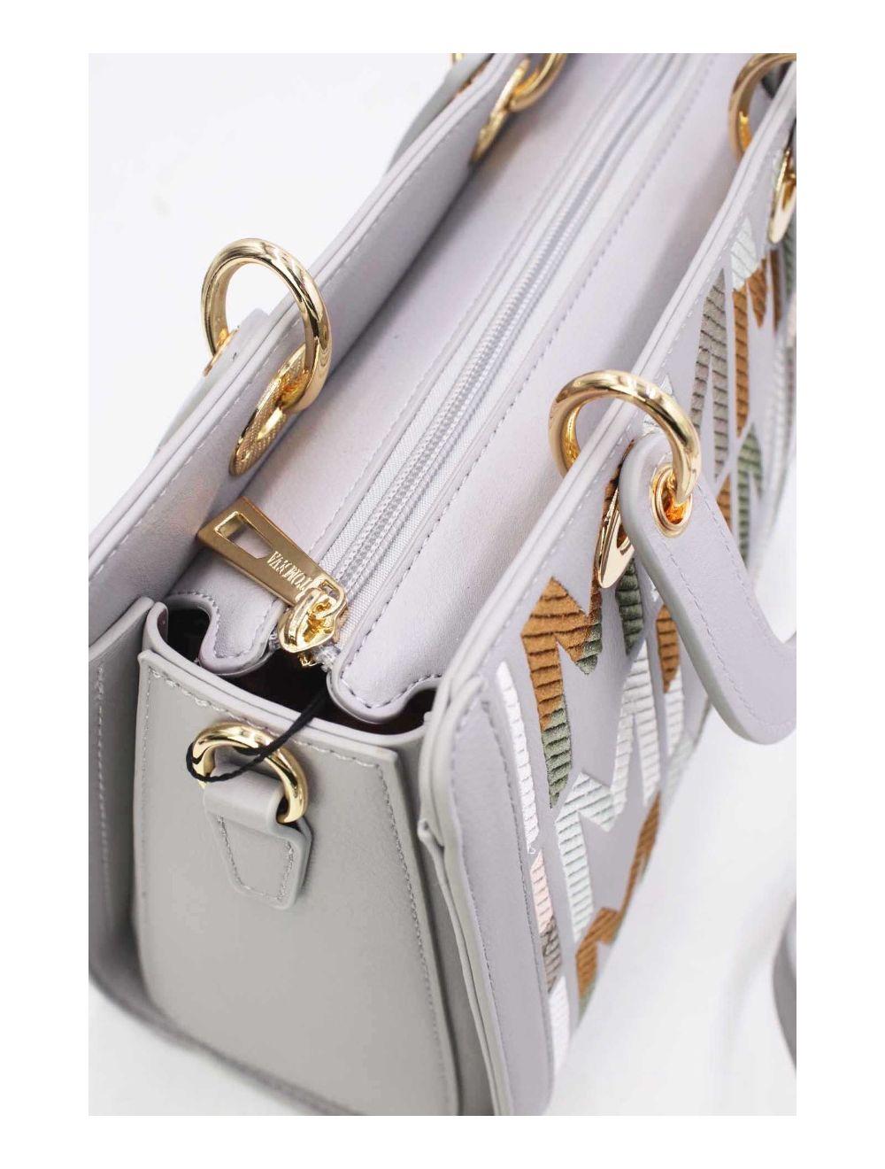 Tom&eva Sac à Main Carré Brodé Lettre 24B-5888-L.Gris