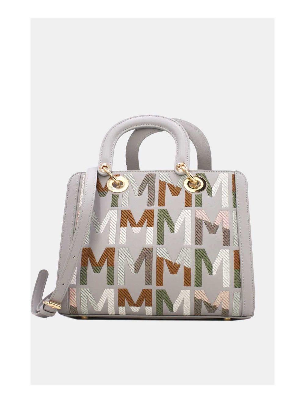 tom&eva Sac à Main Carré Brodé Lettre 24B-5888-L.Gris