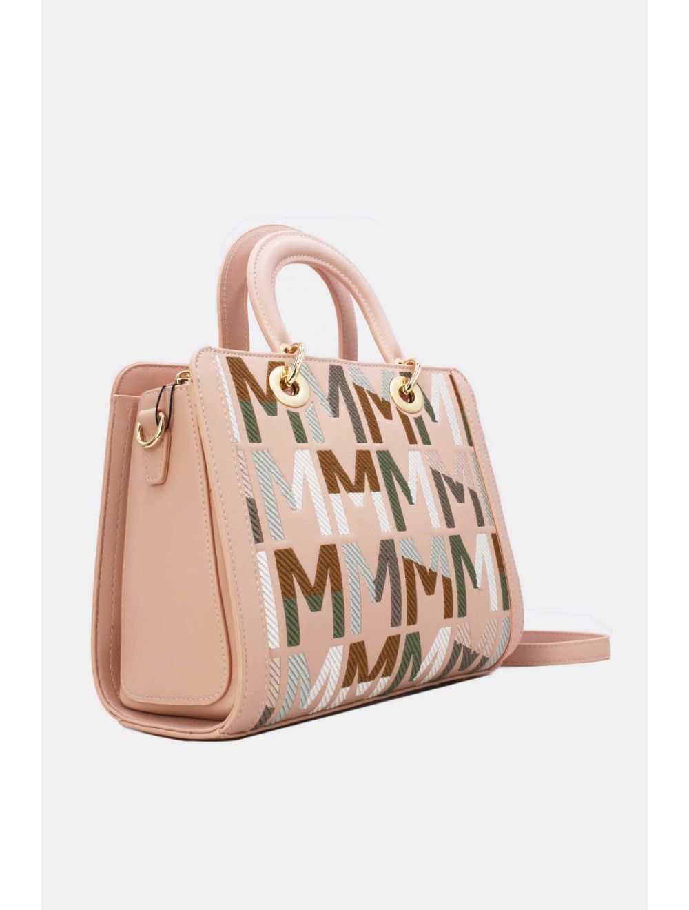 Tom&eva Sac à Main Carré Brodé Lettre 24B-5888-L.Rose