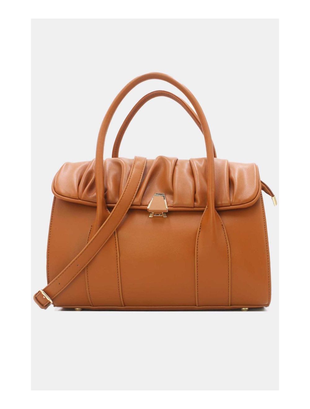 Tom&eva Sac à Main Chic à Rabat Ruché 24B-5854-Marron