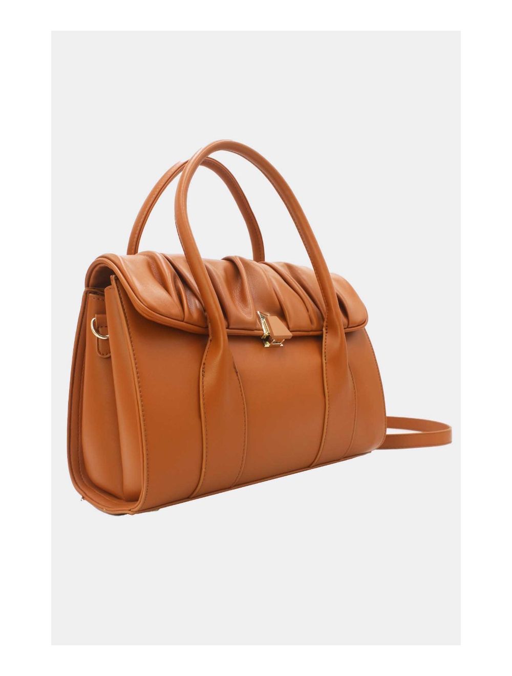 Tom&eva Sac à Main Chic à Rabat Ruché 24B-5854-Marron