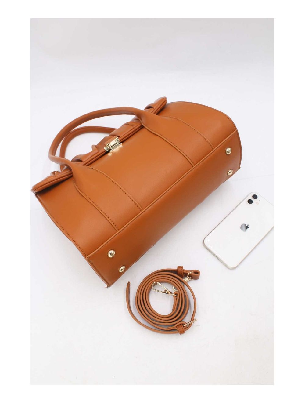 tom&eva Sac à Main Chic à Rabat Ruché 24B-5854-Marron