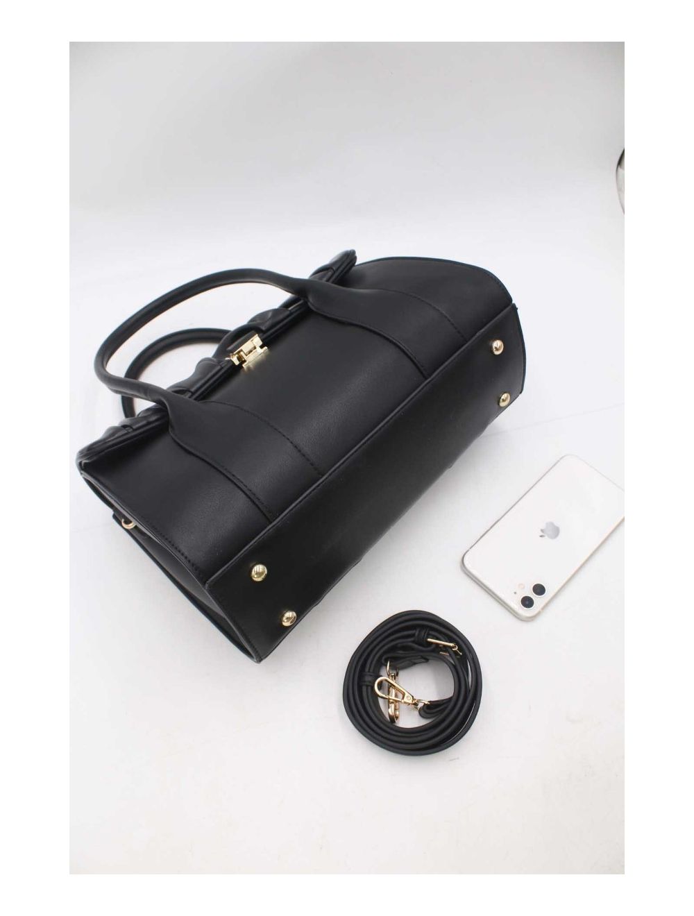 tom&eva Sac à Main Chic à Rabat Ruché 24B-5854-Noir