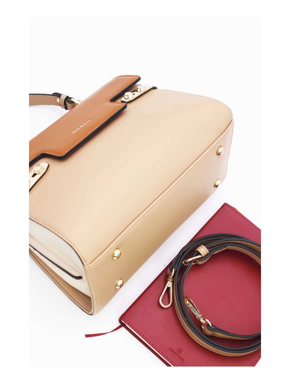 Tom&eva Sac à Main Chic Bicolore-21B-5180-Apricot/Brown