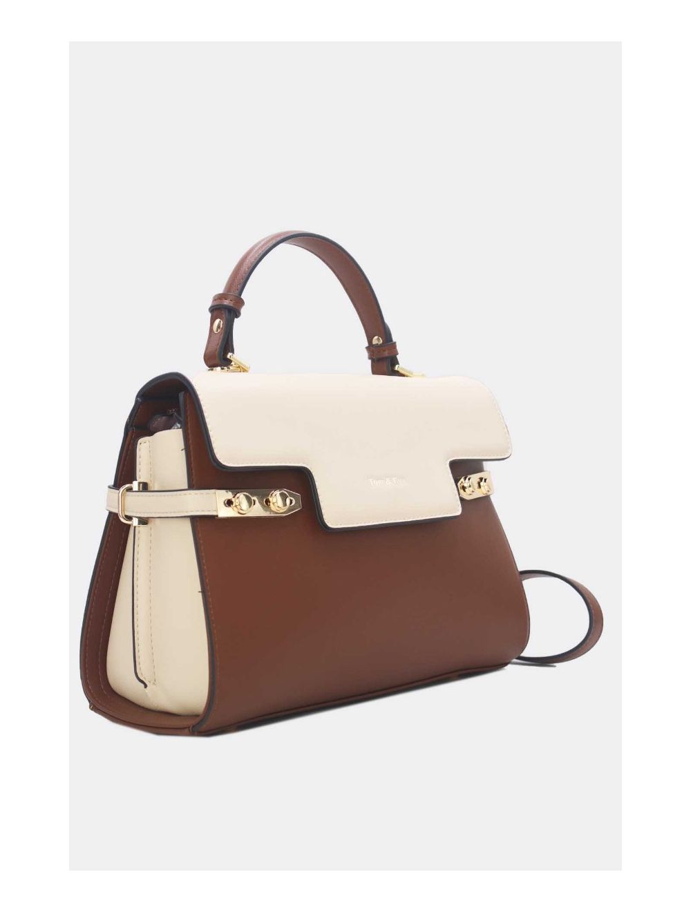 Tom&eva Sac à Main Chic Bicolore-21B-5180-Coffee/Beige