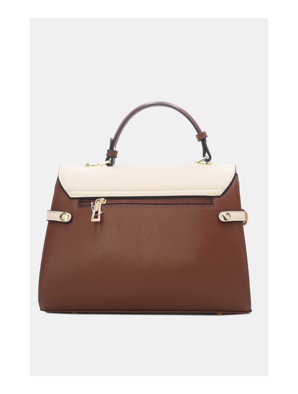 Tom&eva Sac à Main Chic Bicolore-21B-5180-Coffee/Beige