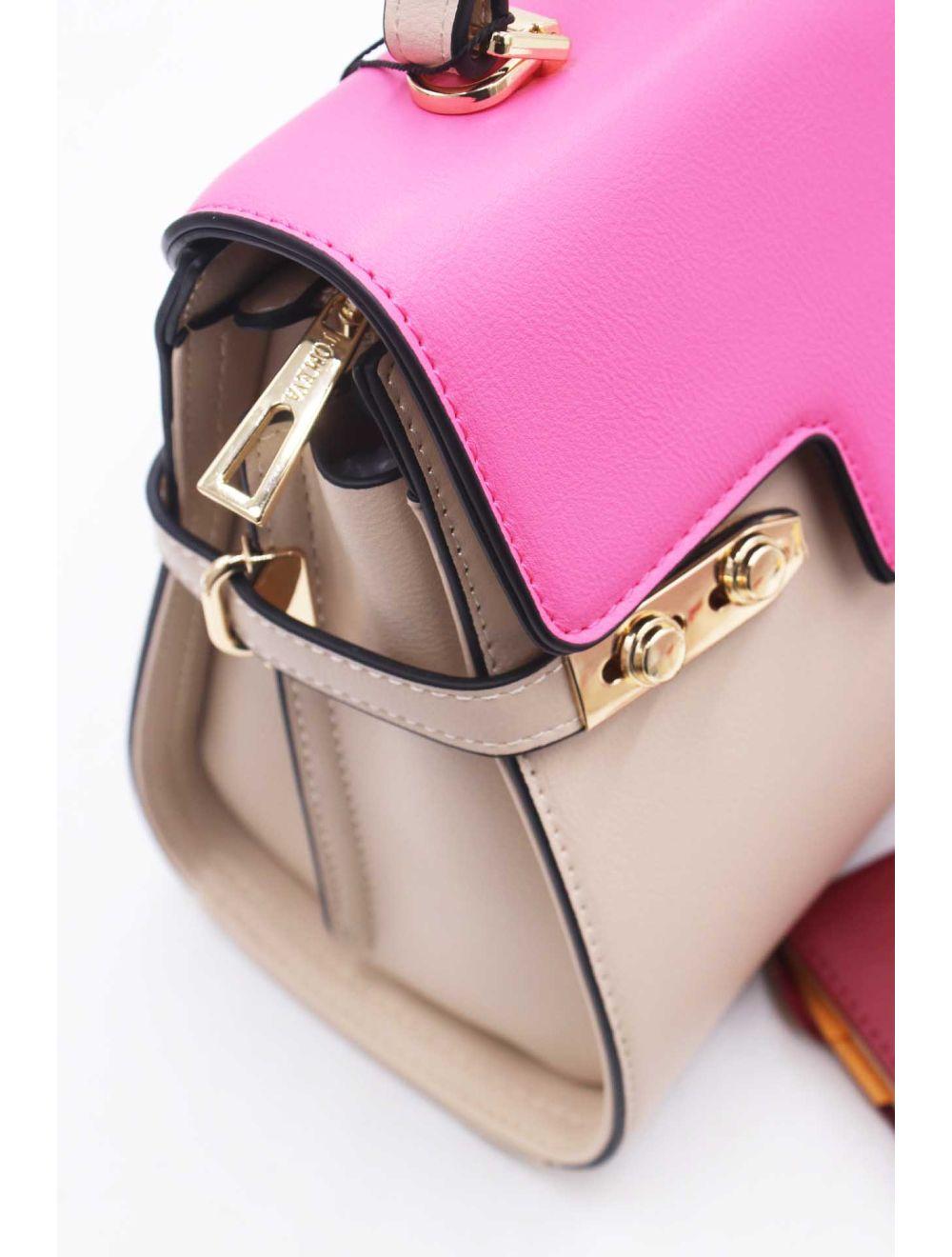 tom&eva Sac à Main Chic Bicolore Réassort-21B-5180-Apricot/Pink