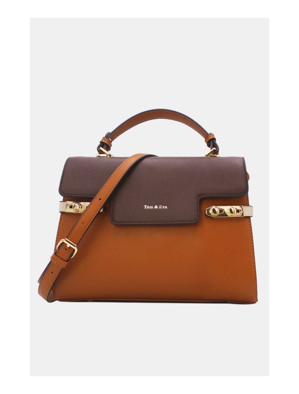 Tom&eva Sac à Main Chic Bicolore Réassort-21B-5180-Brown/Coffee