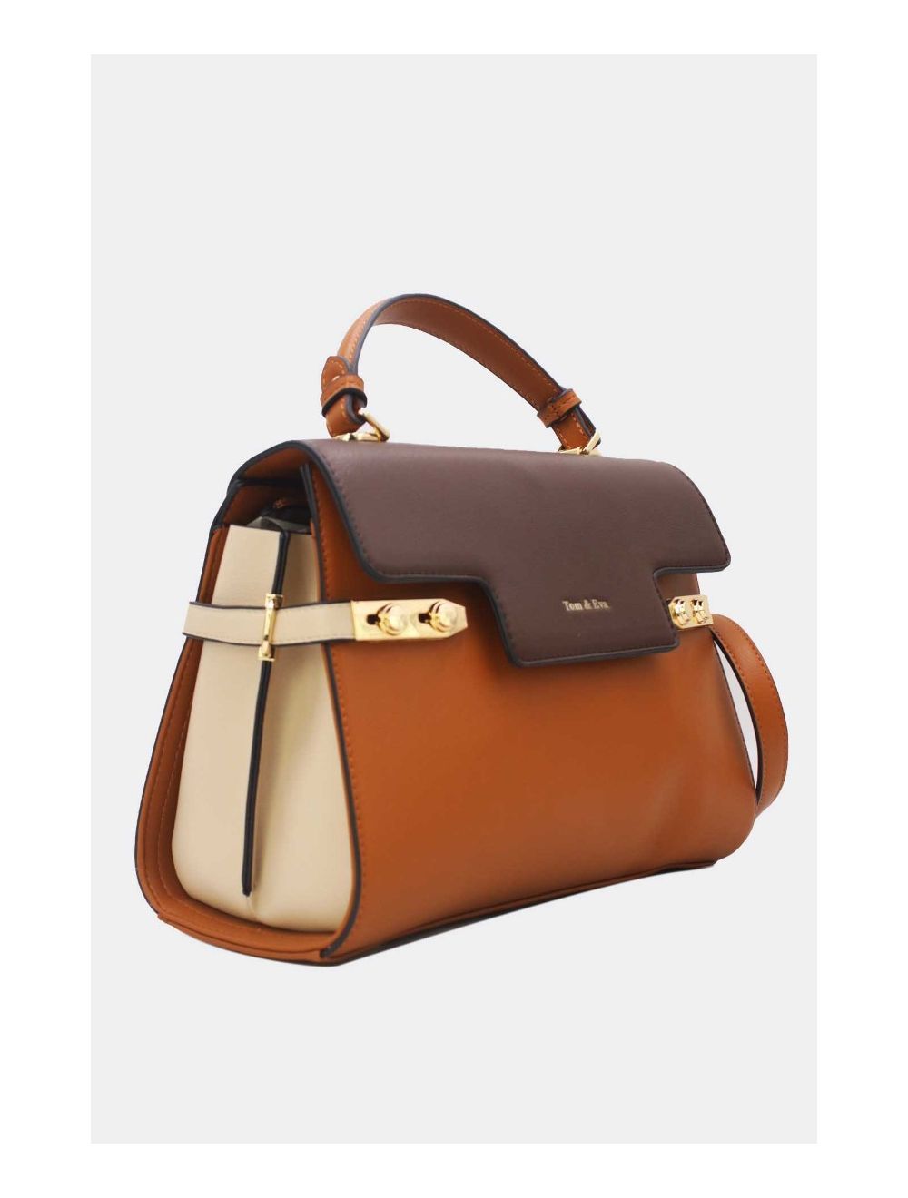 Tom&eva Sac à Main Chic Bicolore Réassort-21B-5180-Brown/Coffee