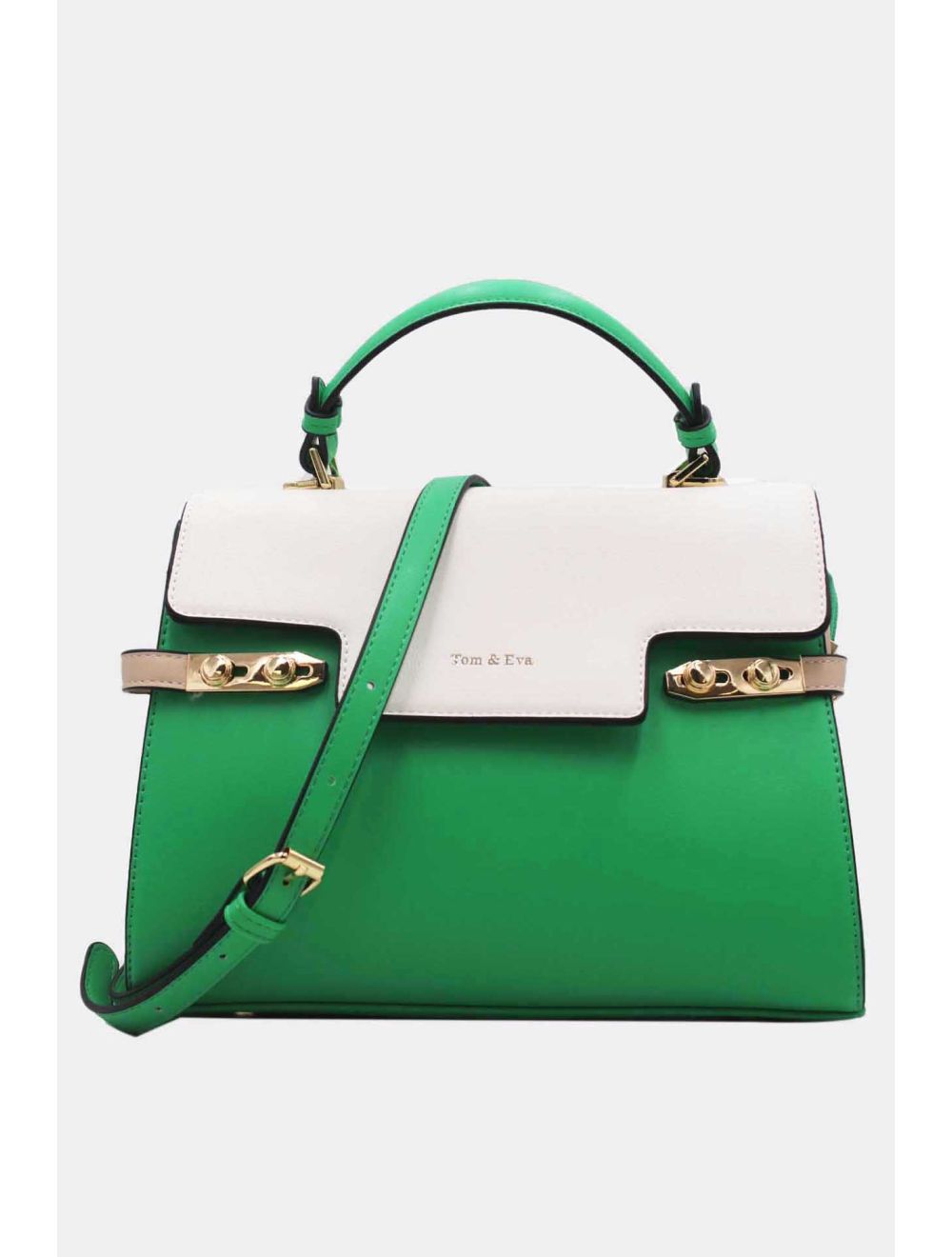 Tom&eva Sac à Main Chic Bicolore Réassort-21B-5180-Green/White