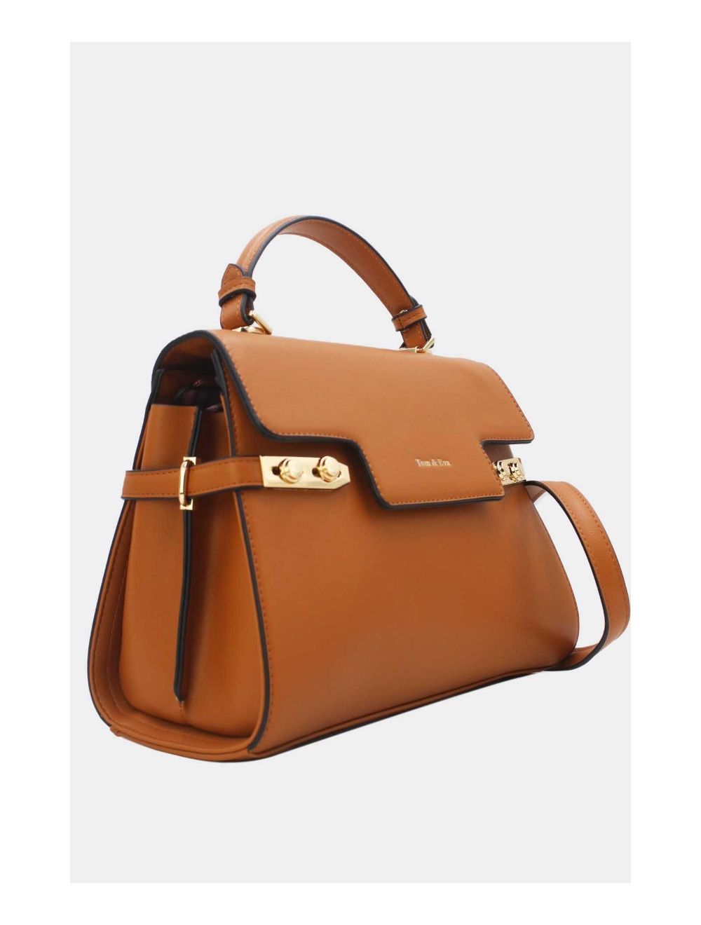 Tom&eva Sac à Main Chic Bicolore Réassort-21B-5180-Marron