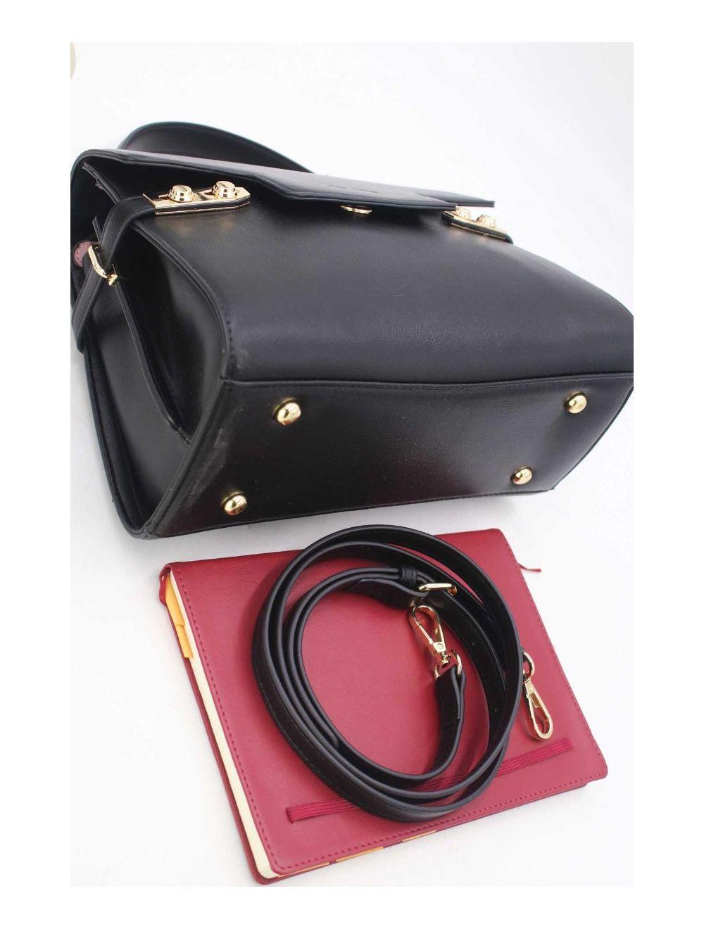 Tom&eva Sac à Main Chic Bicolore Réassort-21B-5180-Noir