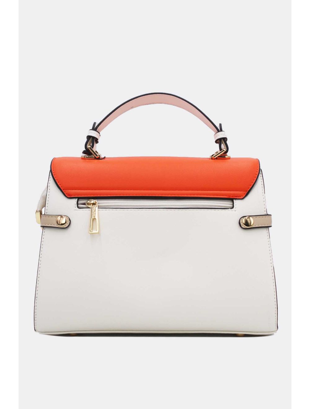 Tom&eva Sac à Main Chic Bicolore Réassort-21B-5180-White/Orange