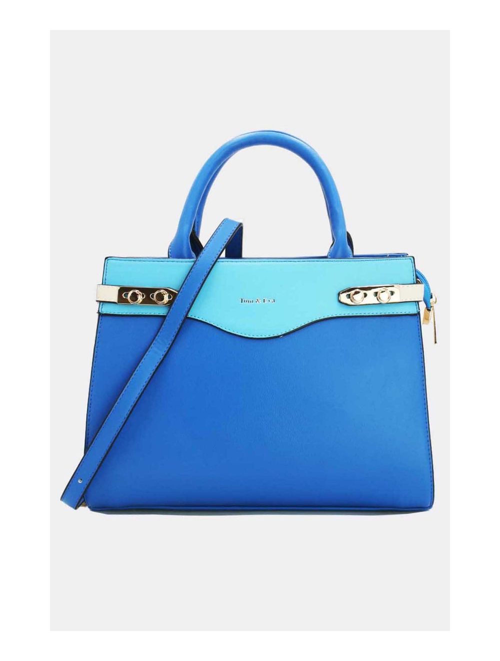 Tom&eva Sac à Main Chic Bicolores-21B-5313-Blue/L.Blue