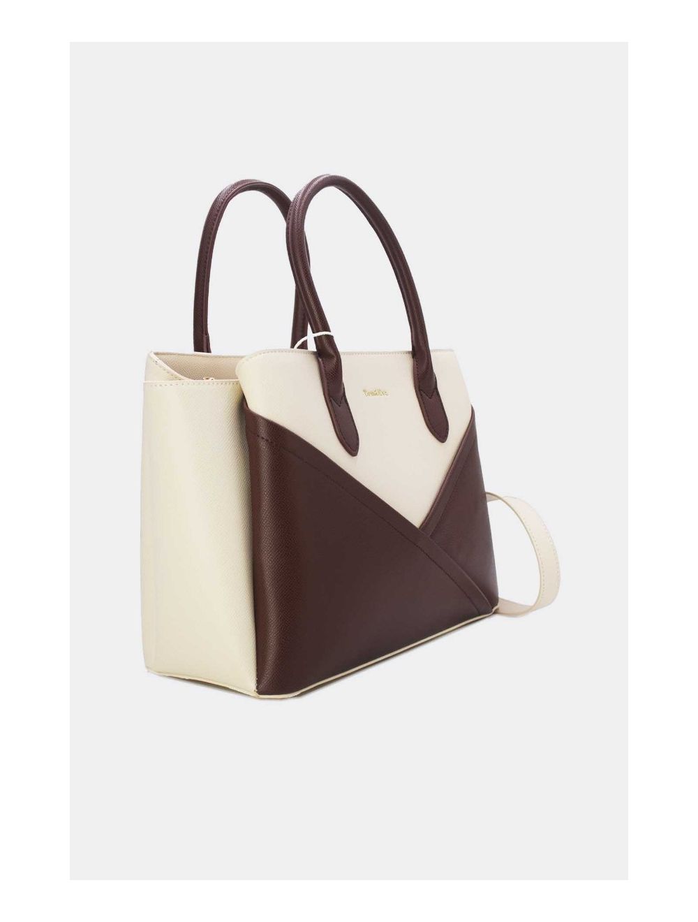 Tom&eva Sac à Main Chic Bicolores 24B-5959-Beige/Coffee