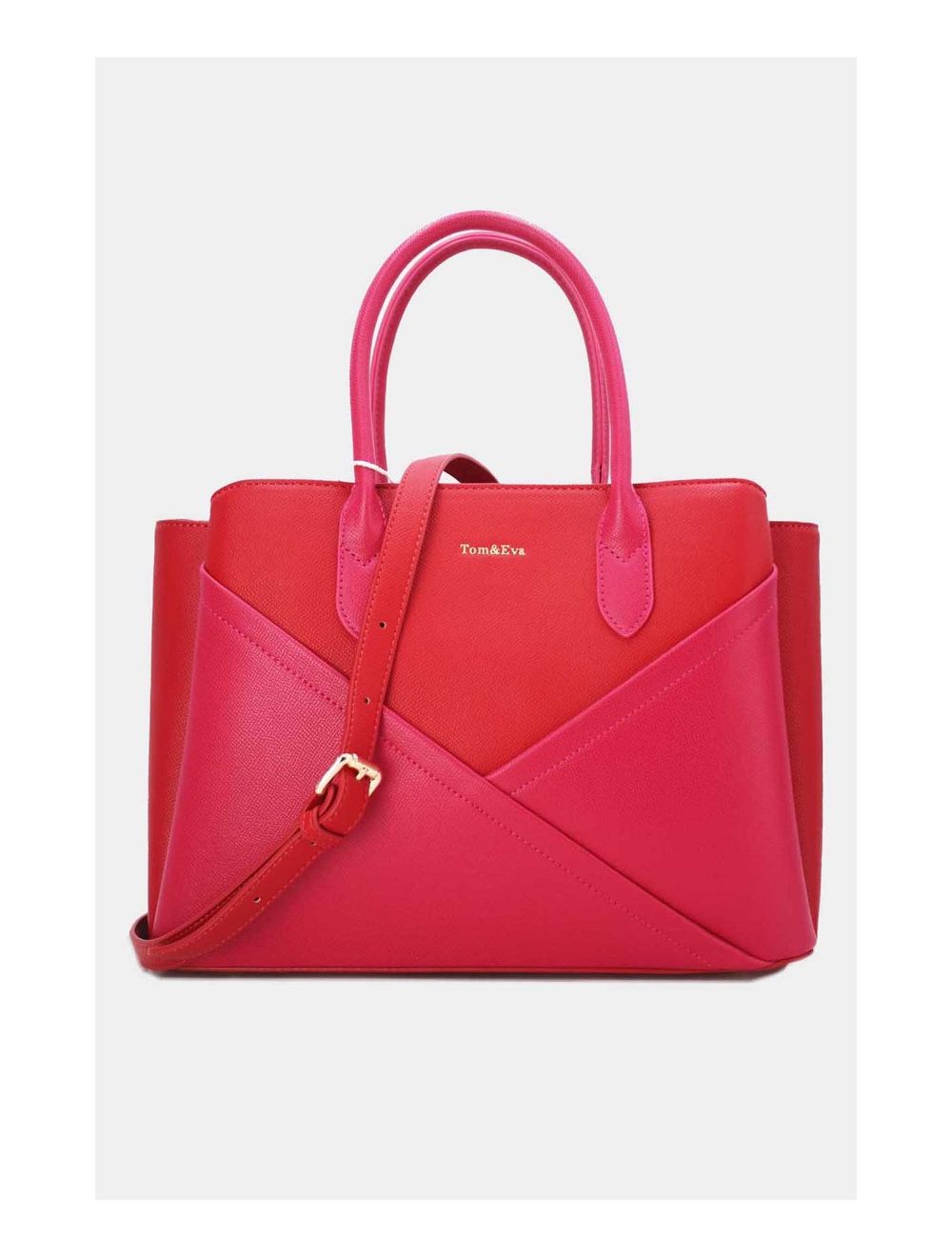 Tom&eva Sac à Main Chic Bicolores 24B-5959-Burgundy/Rose