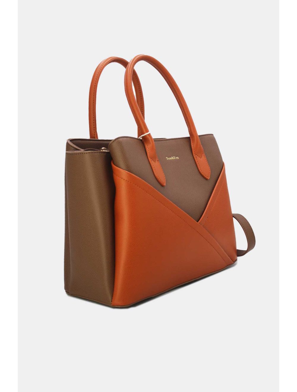 Tom&eva Sac à Main Chic Bicolores 24B-5959-Coffee/Brown