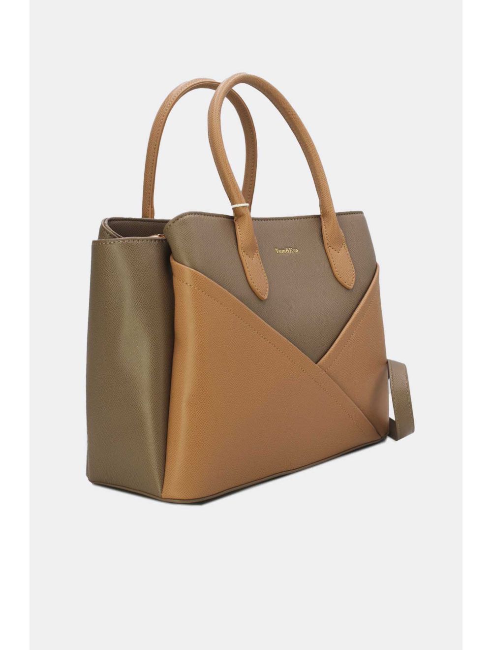 Tom&eva Sac à Main Chic Bicolores 24B-5959-Khaki/Apricot