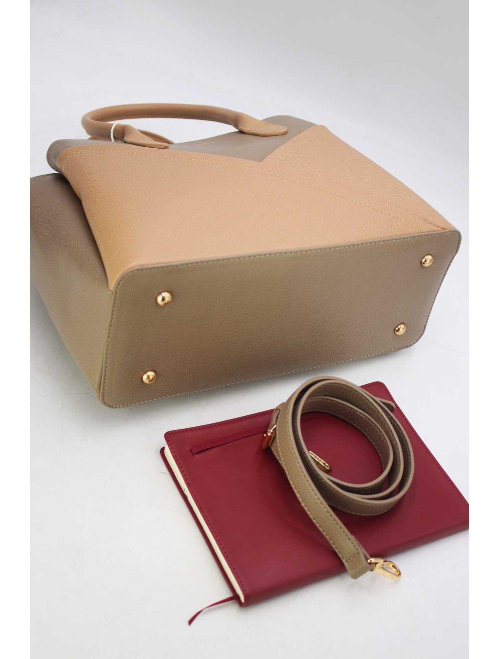 Tom&eva Sac à Main Chic Bicolores 24B-5959-Khaki/Apricot