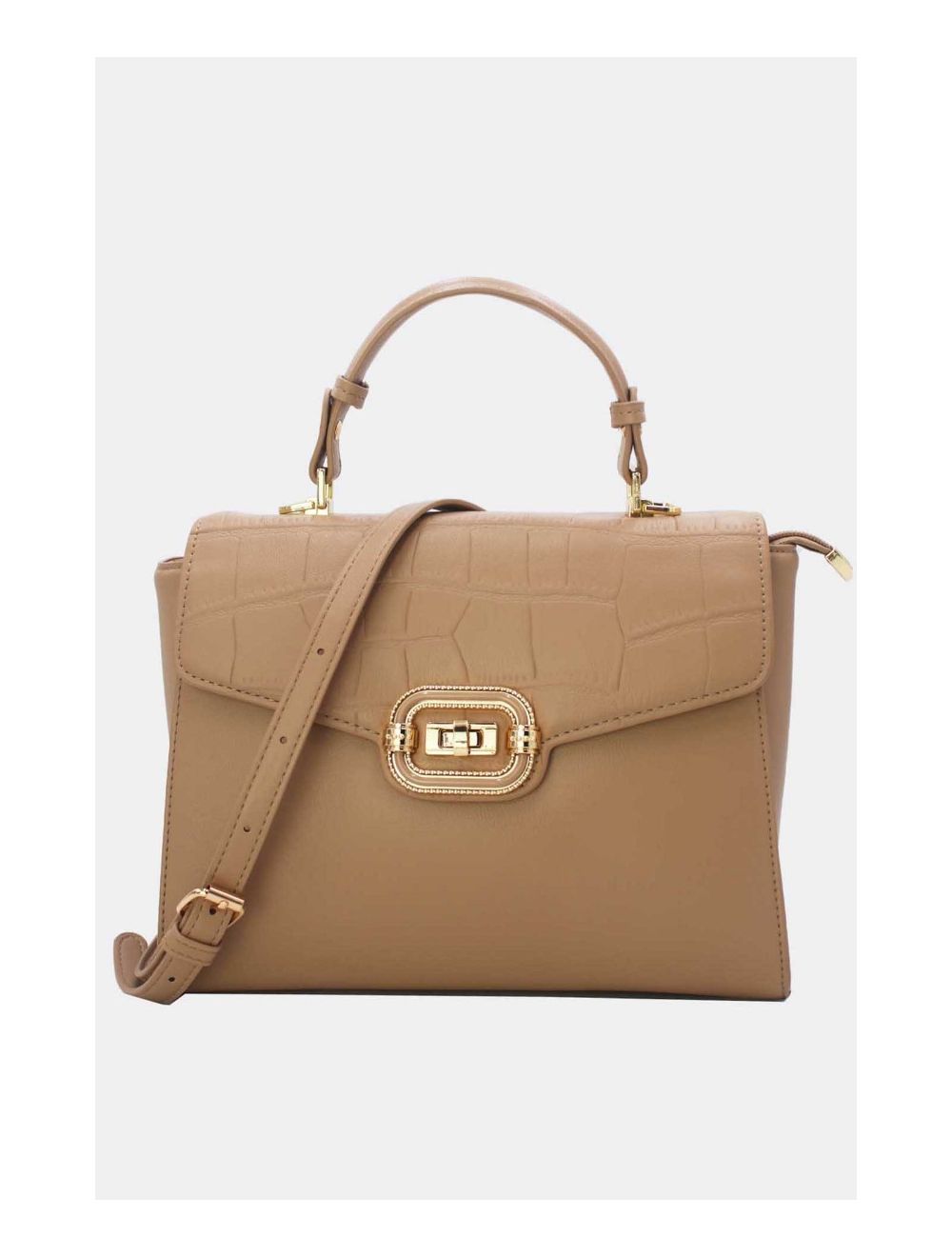 tom&eva Sac à Main Classique Effet Croco 24B-5890-Kaki