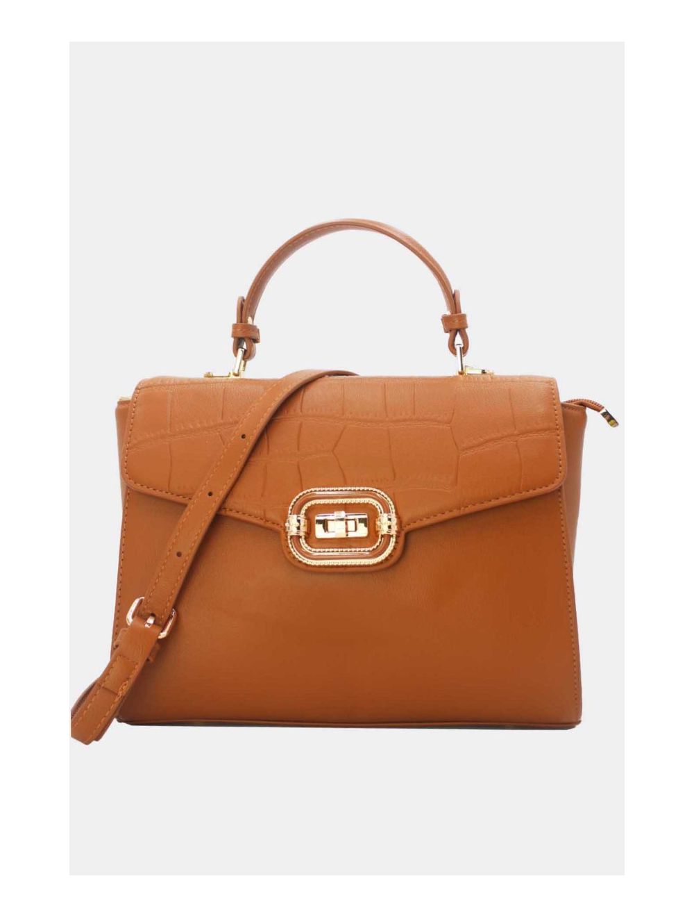 Tom&eva Sac à Main Classique Effet Croco 24B-5890-Marron