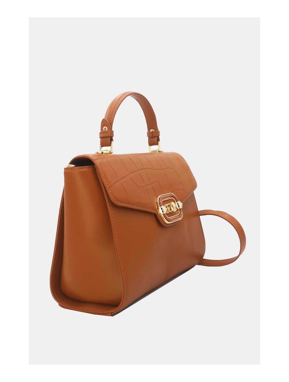 Tom&eva Sac à Main Classique Effet Croco 24B-5890-Marron