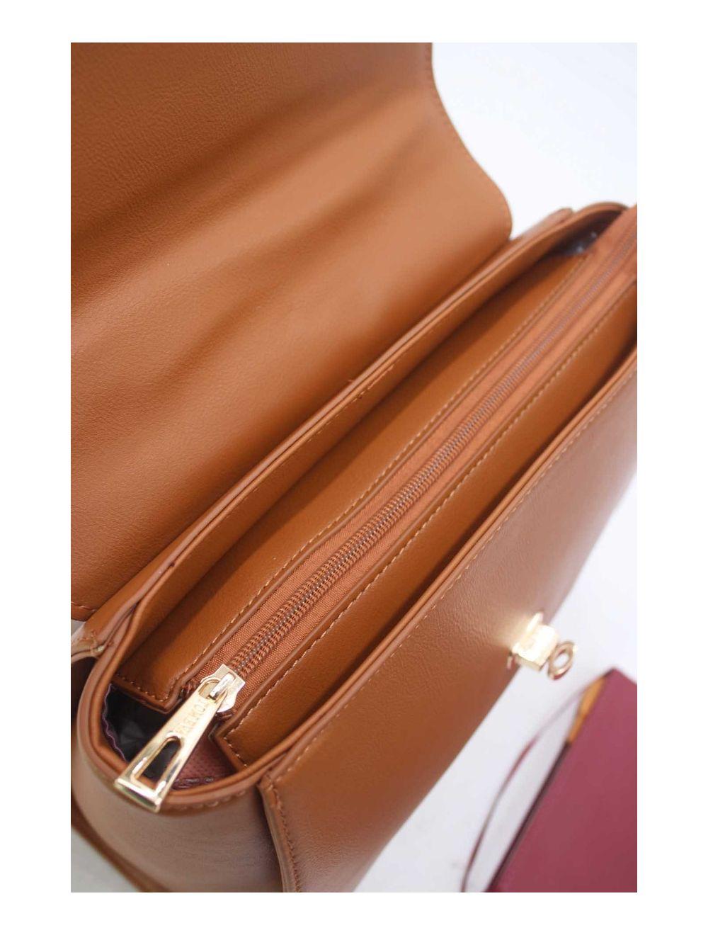 tom&eva Sac à Main Classique Effet Croco 24B-5890-Marron