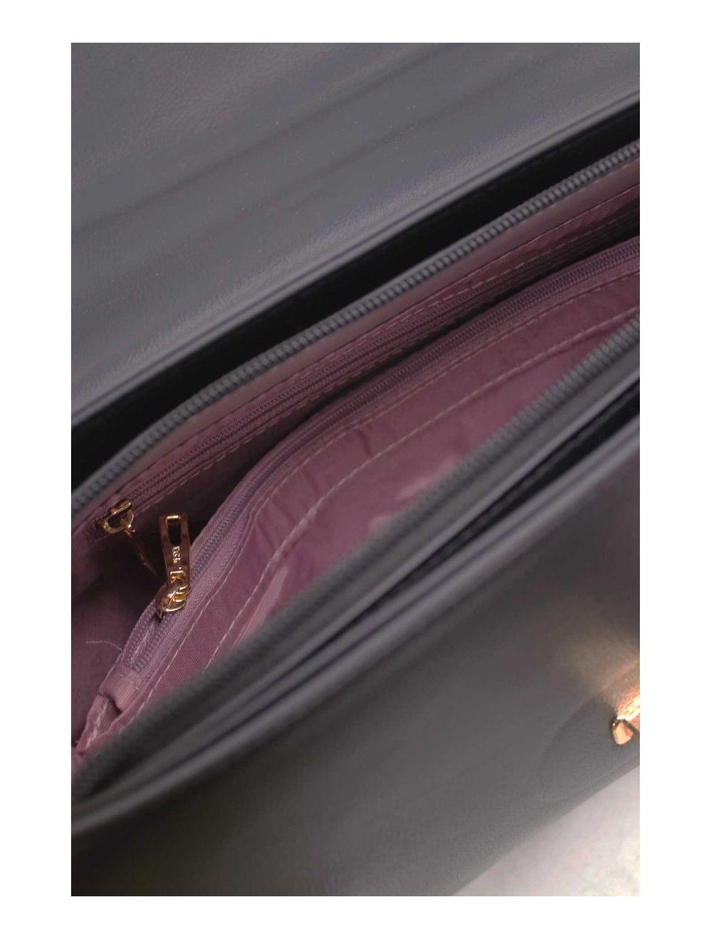 tom&eva Sac à Main Classique Effet Croco 24B-5890-Noir