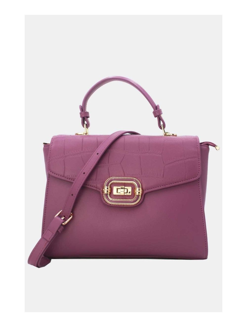 Tom&eva Sac à Main Classique Effet Croco 24B-5890-Violet