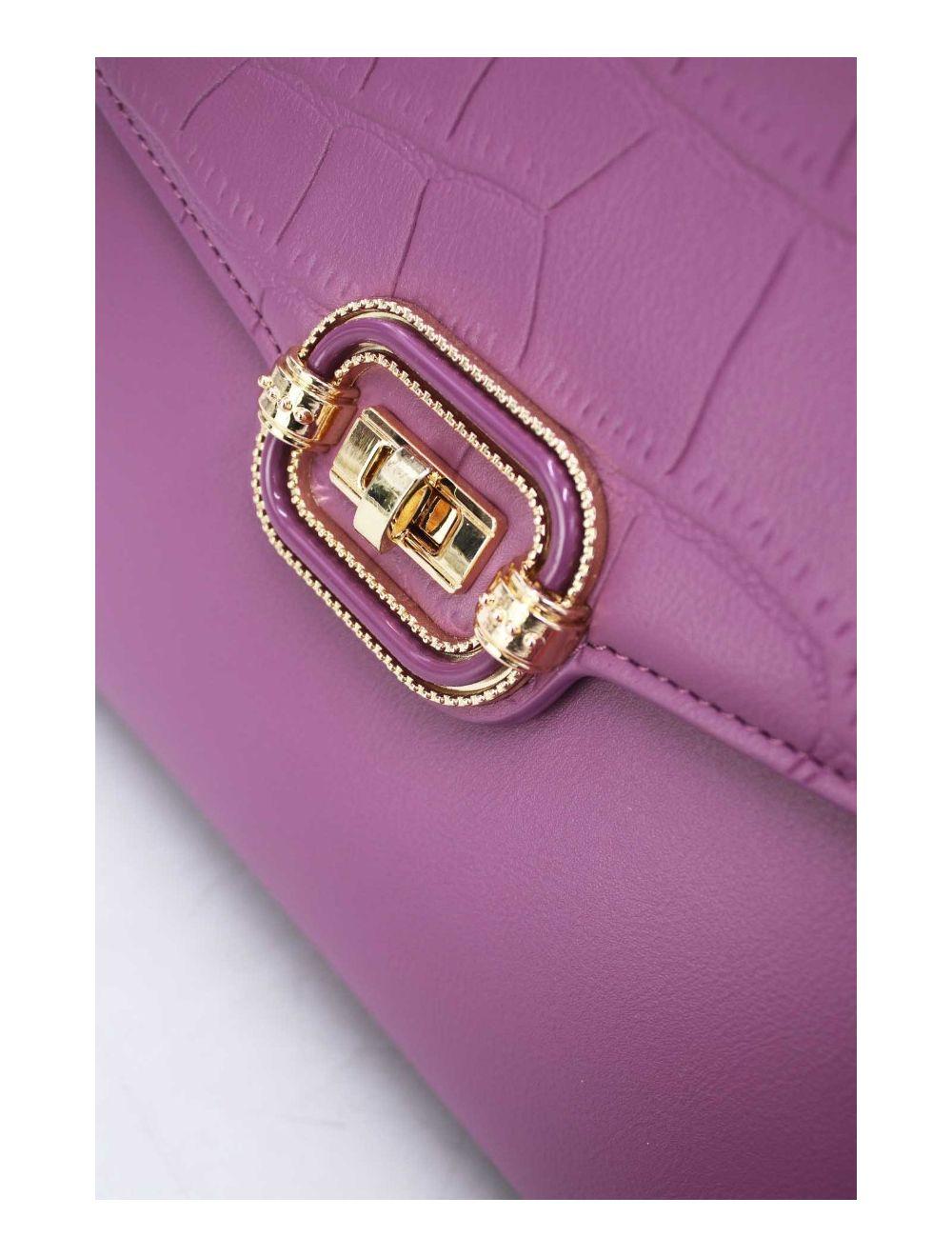 tom&eva Sac à Main Classique Effet Croco 24B-5890-Violet