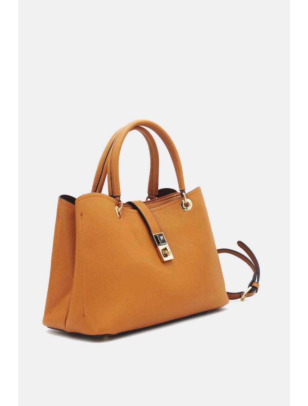 Tom&eva Sac à Main Classique Fermoir Avec Languette-6840-Marron