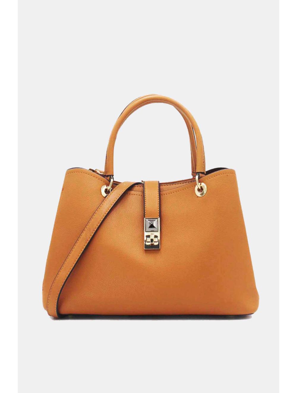 tom&eva Sac à Main Classique Fermoir Avec Languette-6840-Marron
