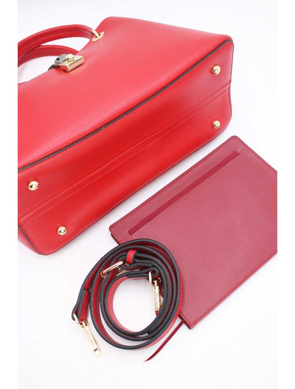 Tom&eva Sac à Main Classique Fermoir Avec Languette-6840-Rouge