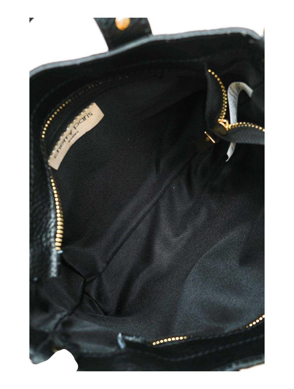 tom&eva Sac à Main Cloutés En Cuir de Vachette Grainée 4144 AIMEE-Noir