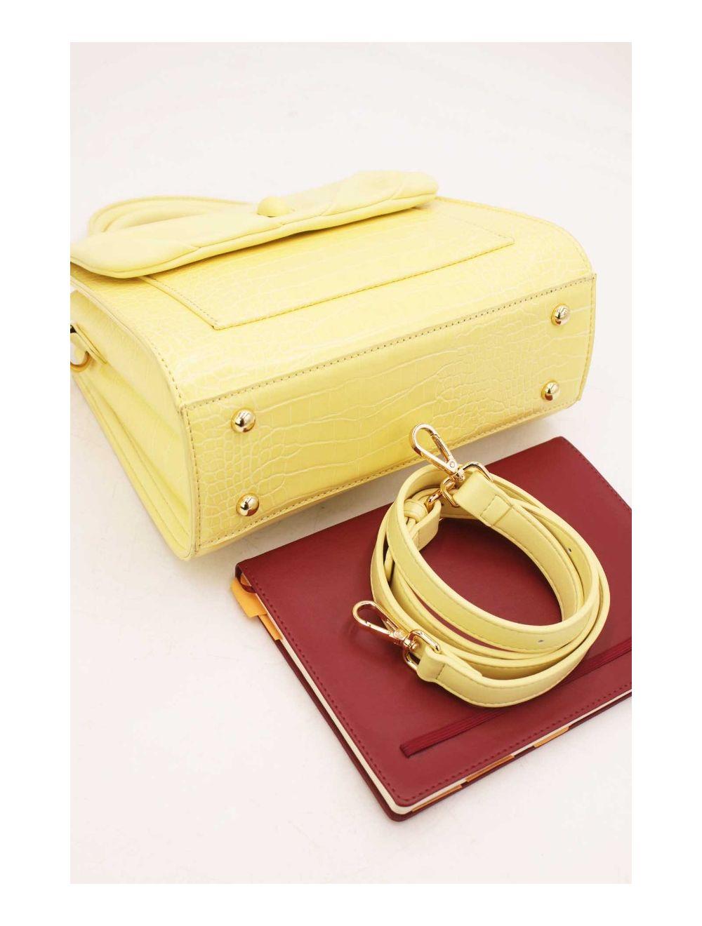 tom&eva Sac à Main Croco Medium Chic et Vintage 23B-5839-Jaune