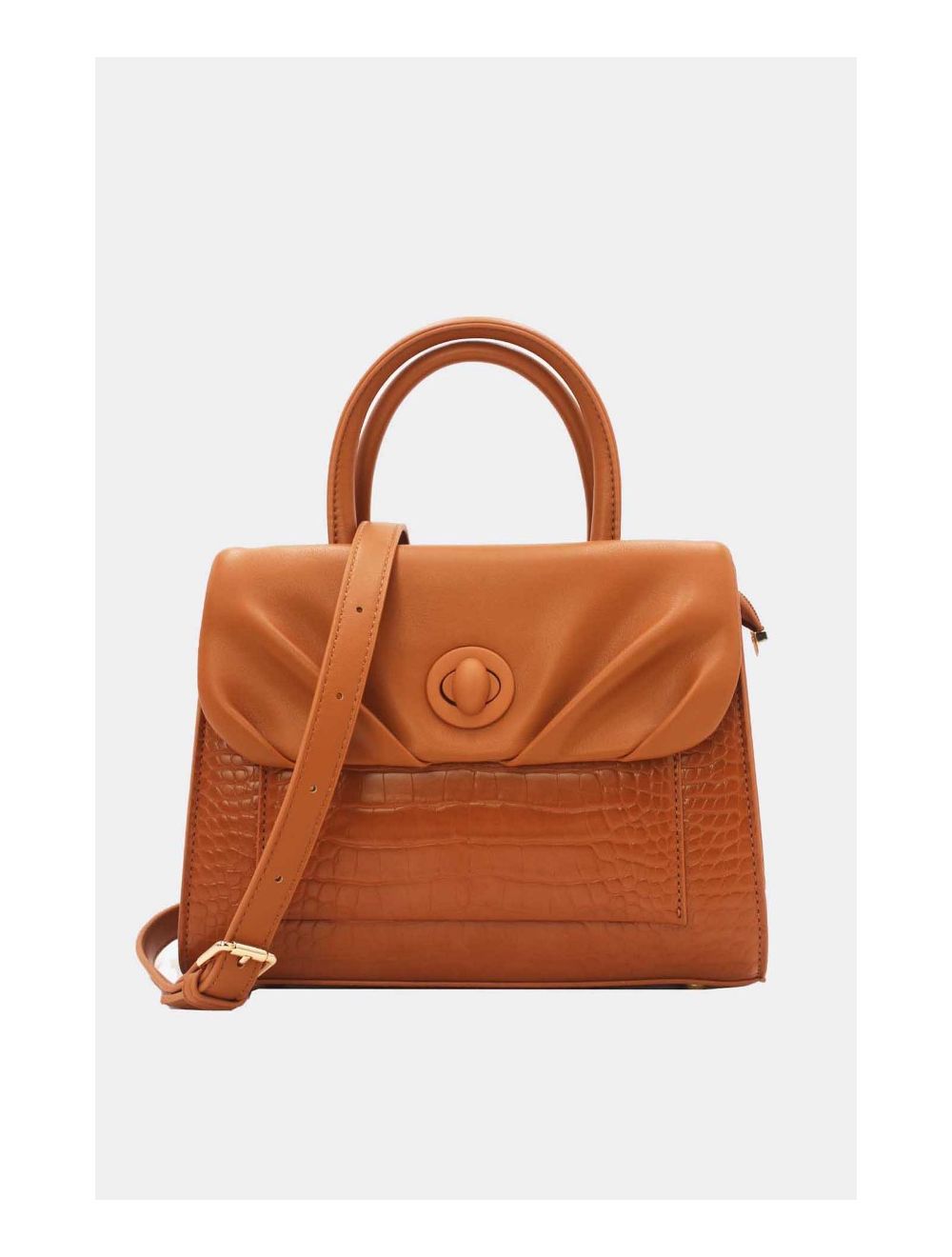 Tom&eva Sac à Main Croco Medium Chic Et Vintage 23B-5839-Marron