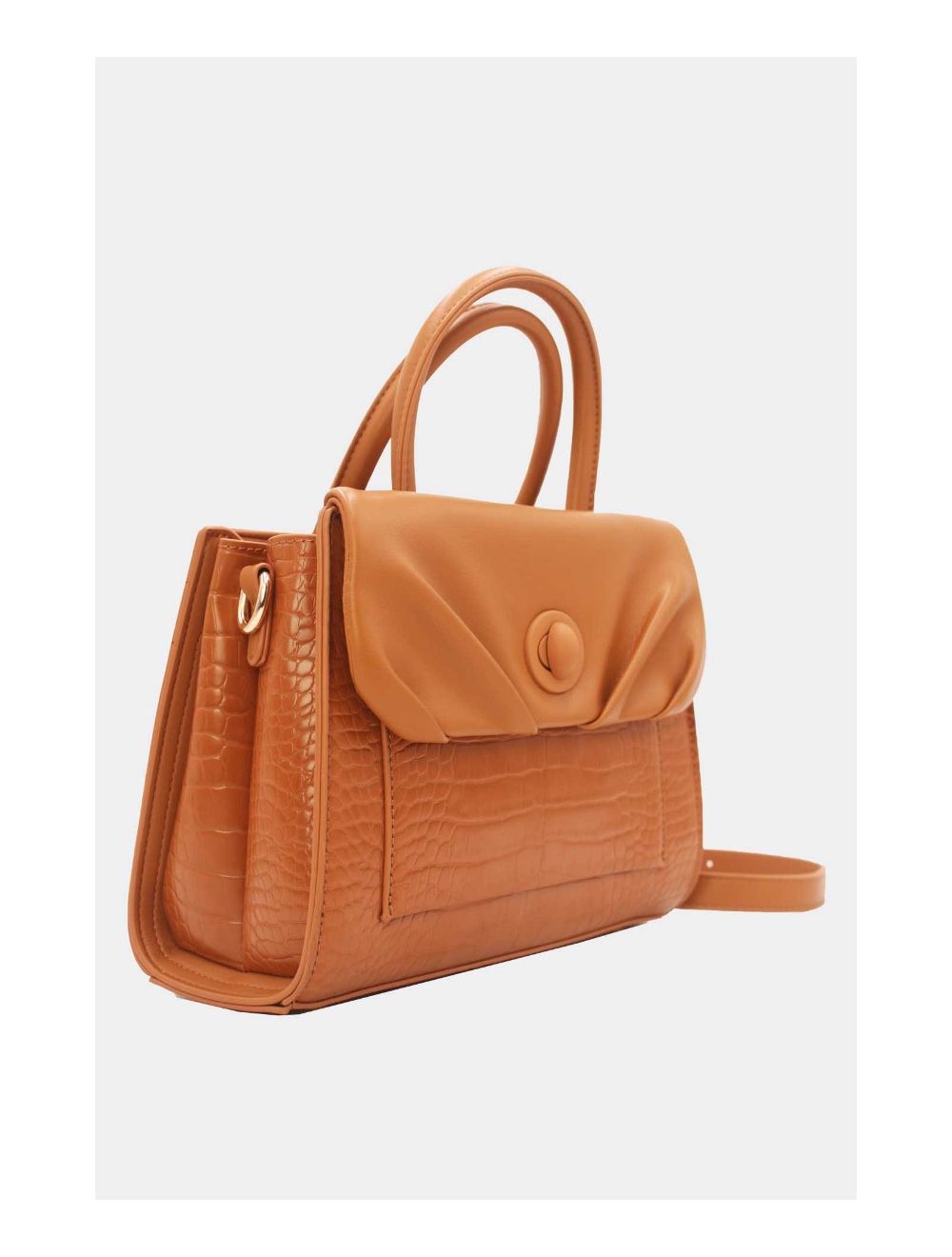 Tom&eva Sac à Main Croco Medium Chic Et Vintage 23B-5839-Marron