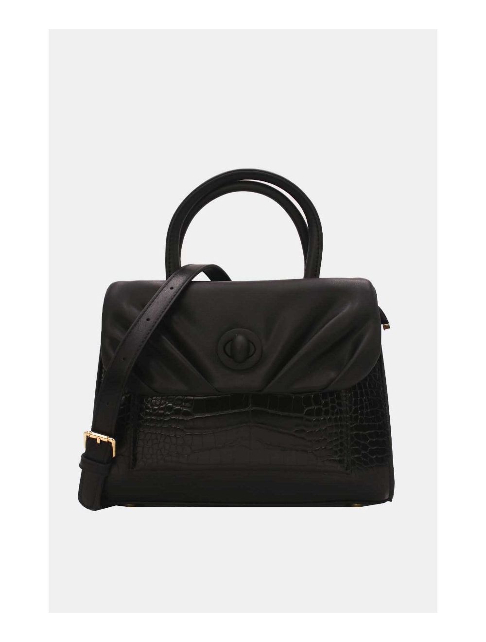 Tom&eva Sac à Main Croco Medium Chic Et Vintage 23B-5839-Noir