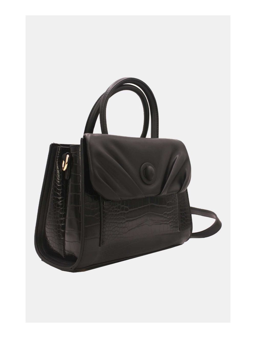 Tom&eva Sac à Main Croco Medium Chic Et Vintage 23B-5839-Noir