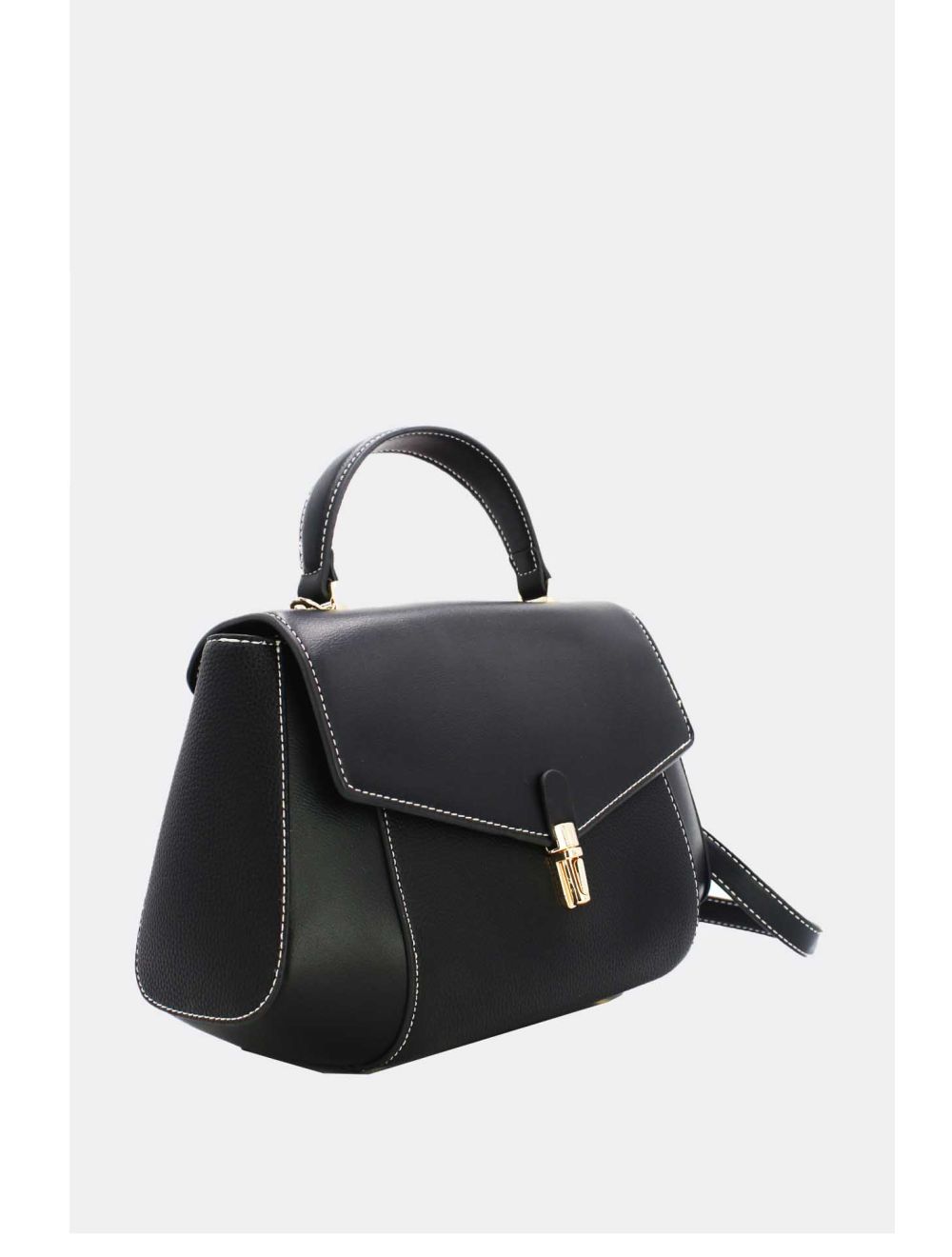 Tom&eva Sac à Main D'épissage En Relief Litchi-6907-Noir