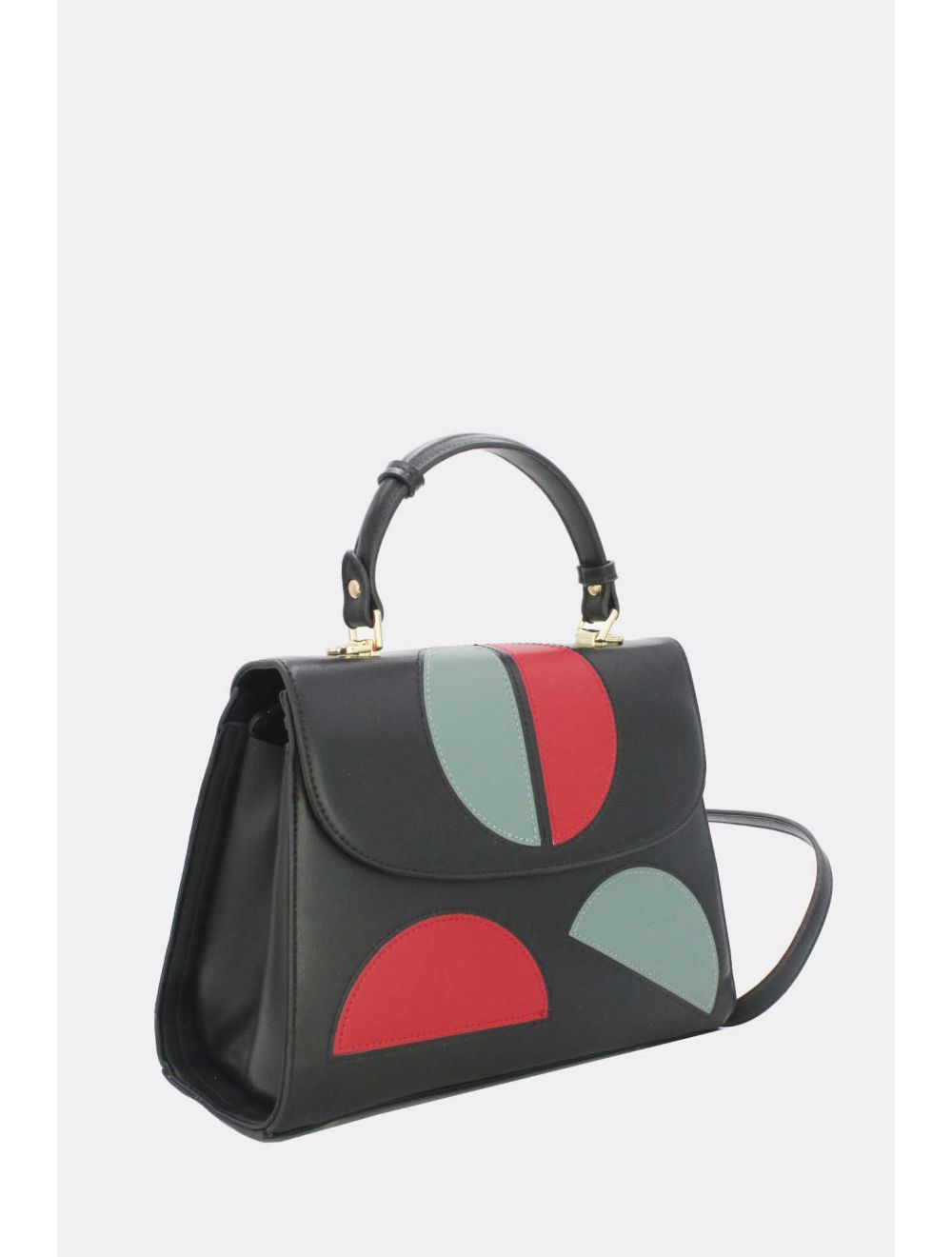 Tom&eva Sac à Main Décoré Des Demi-lunes-22B-5523-Noir