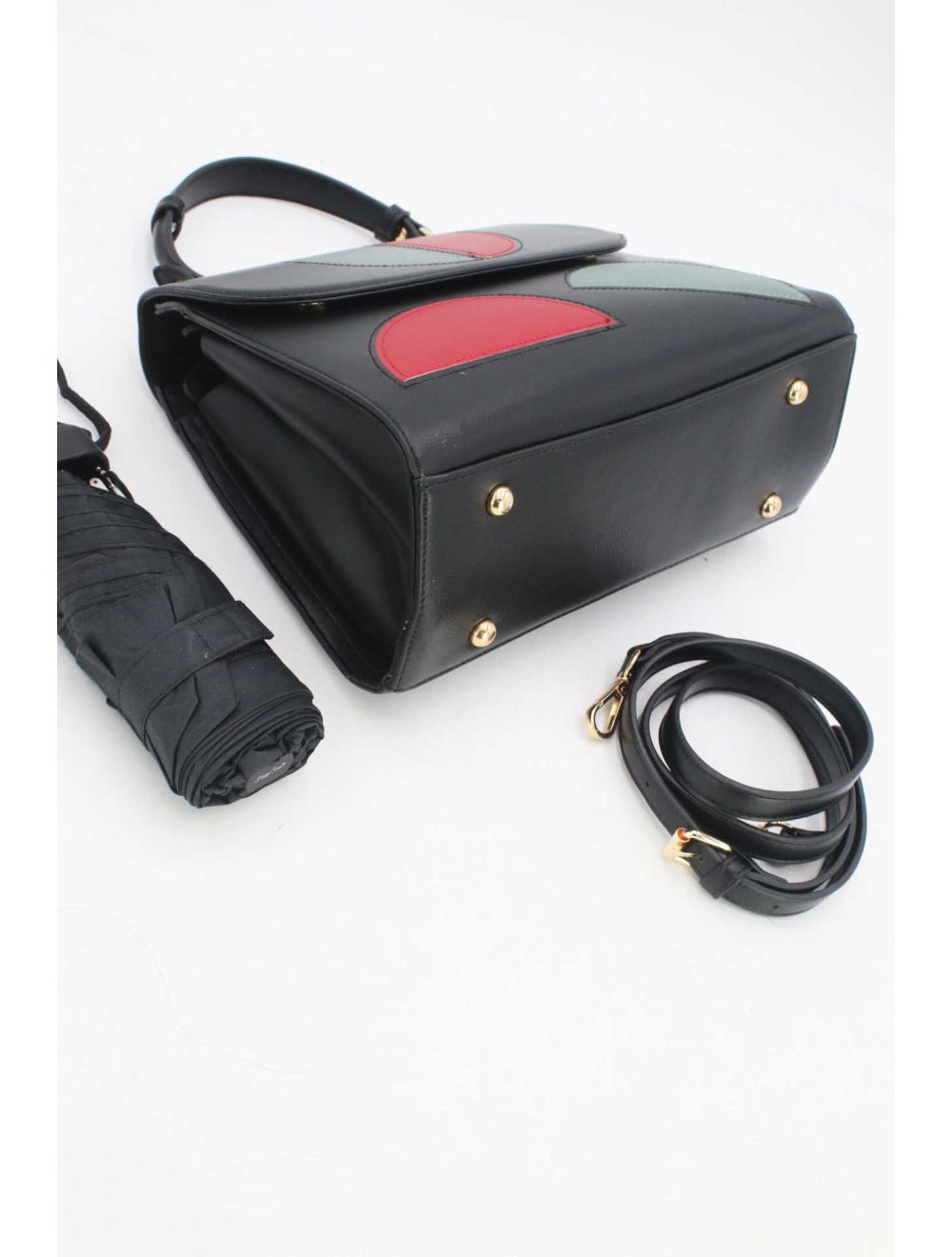 Tom&eva Sac à Main Décoré Des Demi-lunes-22B-5523-Noir