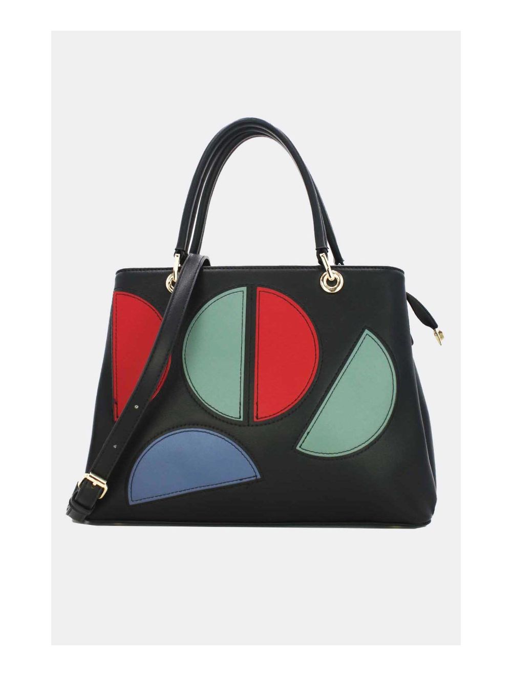 Tom&eva Sac à Main Décoré Des Demi-lunes-22B-5532-Black
