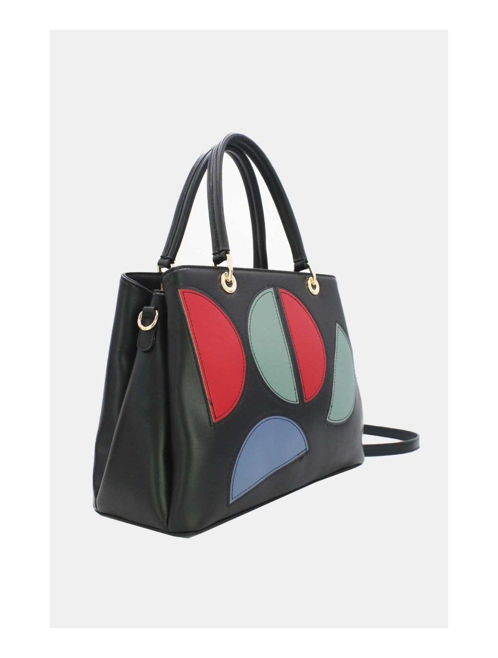 Tom&eva Sac à Main Décoré Des Demi-lunes-22B-5532-Black