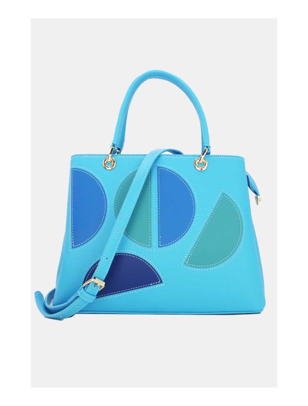 Tom&eva Sac à Main Décoré Des Demi-lunes-22B-5532-Blue
