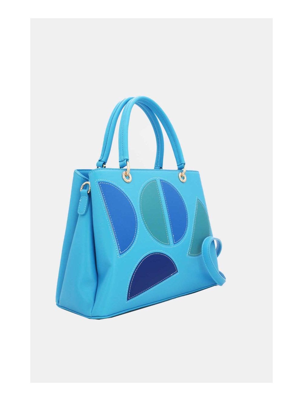 Tom&eva Sac à Main Décoré Des Demi-lunes-22B-5532-Blue