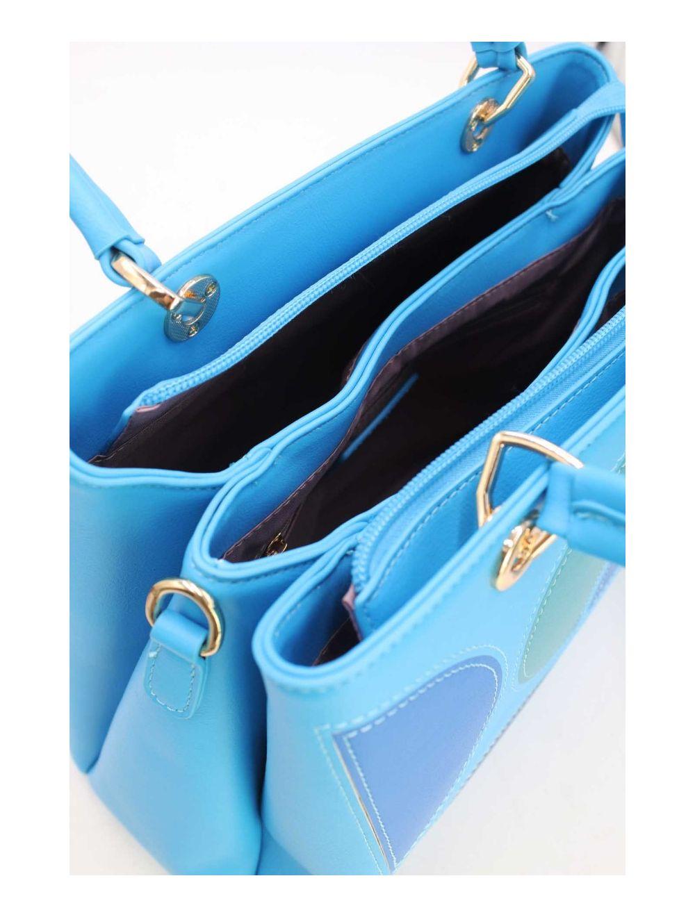 tom&eva Sac à Main Décoré Des Demi-lunes-22B-5532-Blue