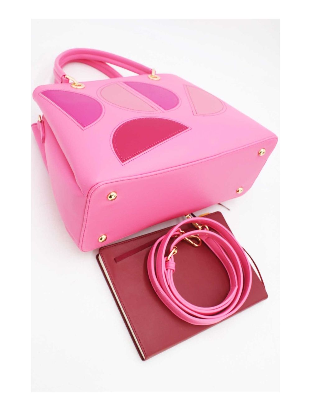 tom&eva Sac à Main Décoré Des Demi-lunes-22B-5532-Pink