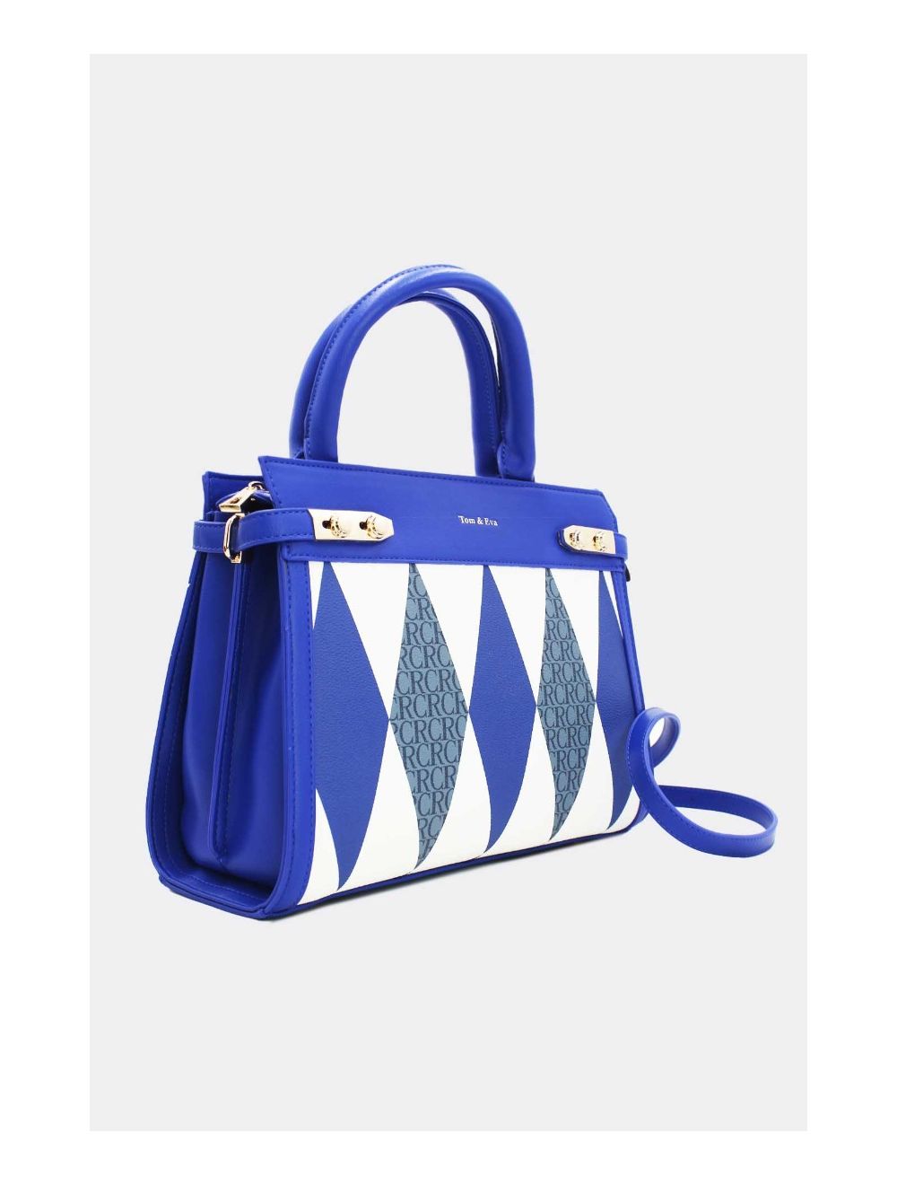 Tom&eva Sac à Main Décoré Des Losanges-22B-5673-Bleu