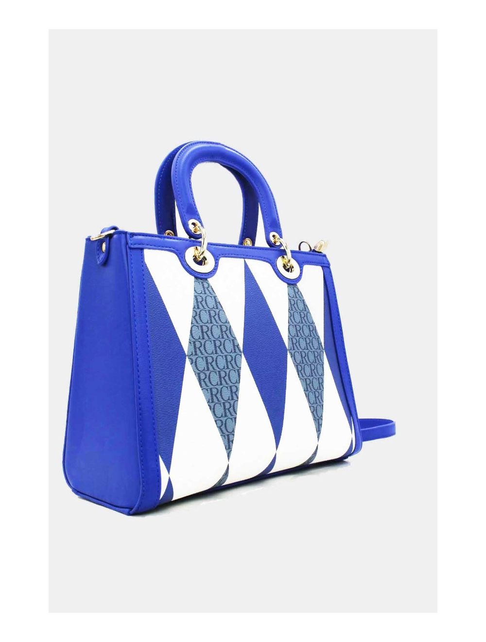 Tom&eva Sac à Main Décoré Des Losanges-22B-5675-Bleu